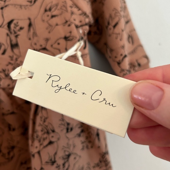 Rylee + Cru Woodland Raglan Dress Truffle Brown Cozy Sweatshirt 3-6 months NWT - Picture 4 of 5